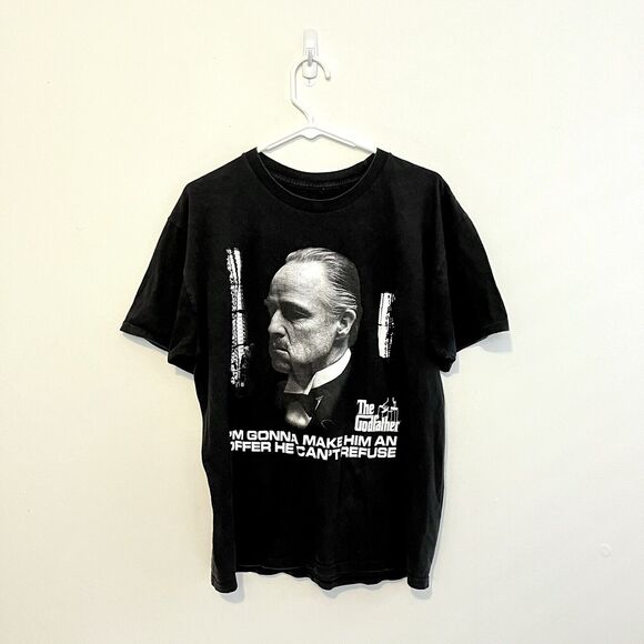 The Godfather Shirt Tee Make Him An Offer He Can’t Refuse Blk Y2K VTG Rare Sz L - Picture 1 of 4